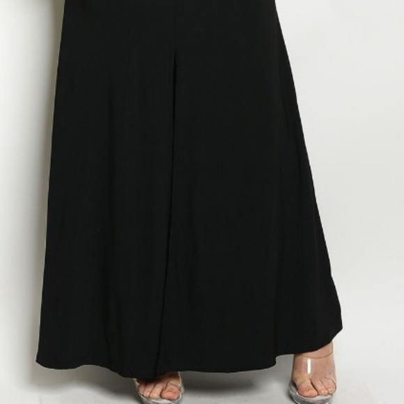 Black Gold Lace Trim Maxi Dress - Picture 4 of 4
